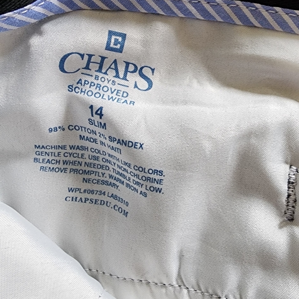 Boys black khakis slum fit size 14